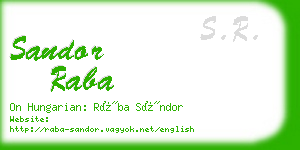 sandor raba business card